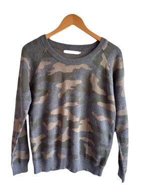 Stiches & Stripes Camo Crewneck Sweater - Gray & Olive/Tan M